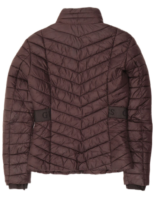 Guess Chaqueta acolchada gráfica para mujer UK 10 Small Poliéster negro