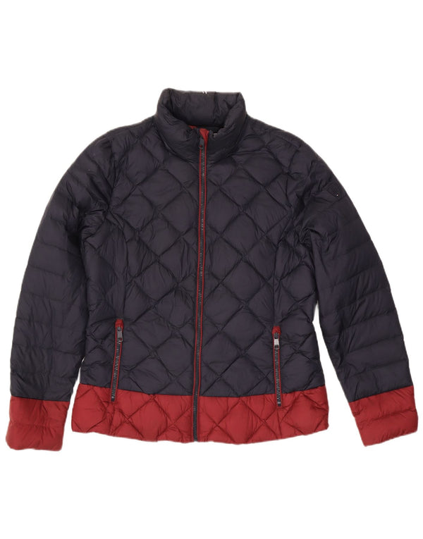 Tommy Hilfiger Chaqueta Acolchada Mujer UK 40 XL Nylon Color Block Azul Marino