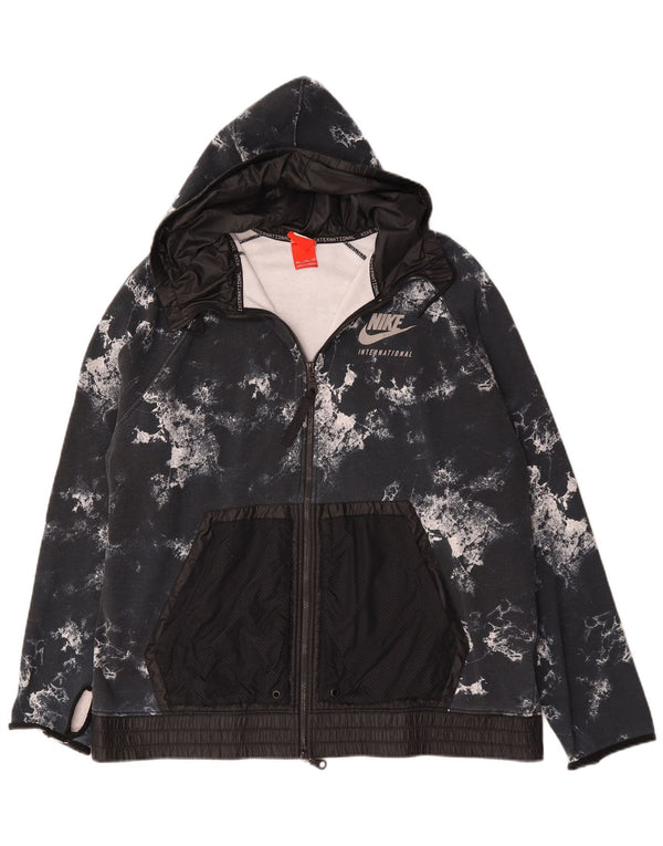 Nike Sudadera con capucha y cremallera para hombre, talla 2XL, algodón teñido anudado negro