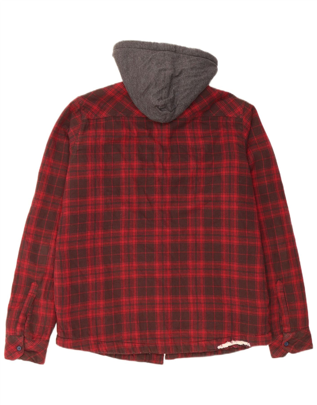 Mistral Camisa De Franela De Leñador Con Capucha De Algodón A Cuadros Rojos Medianos