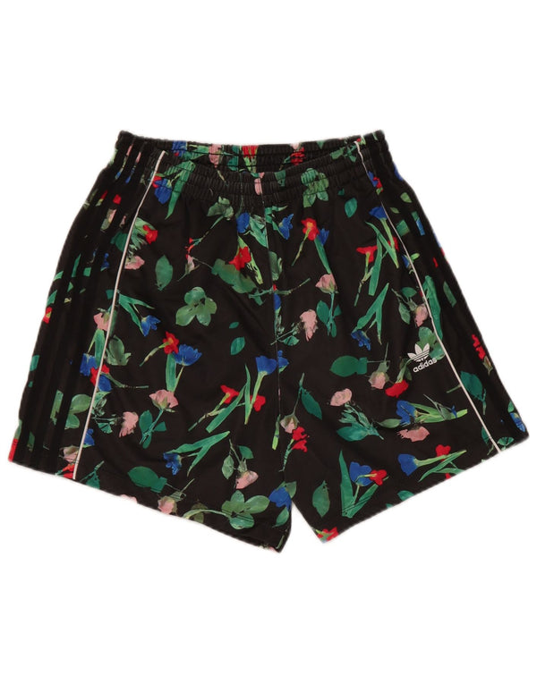Adidas Pantalones cortos deportivos para mujer UK 8 Pequeño Negro Floral Poliéster