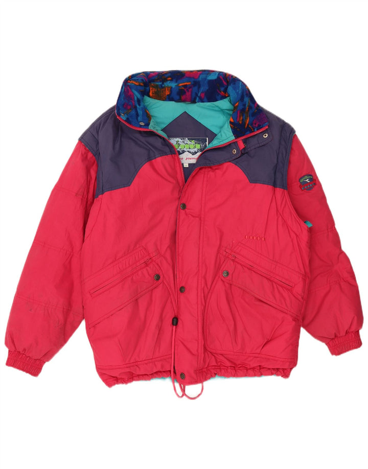 Diadora Chaqueta de esquí para hombre ES 38 Mediano Rosa Colorblock Poliéster