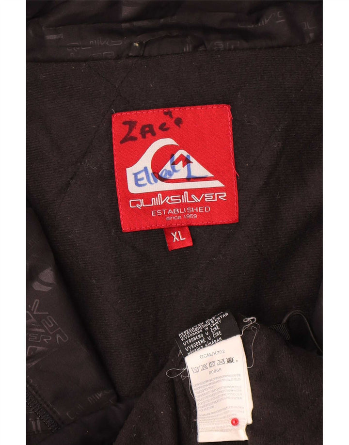 Quiksilver Chaqueta superior de chándal con capucha gráfica para hombre XL Poliéster negro