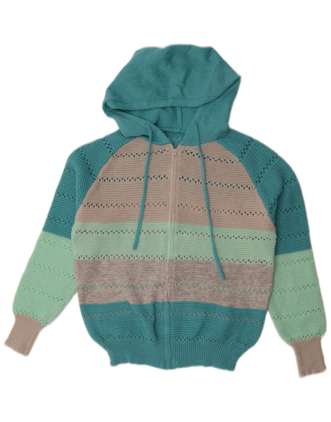 Shein Suéter tipo cárdigan extragrande con cremallera completa para mujer UK 44 Mediano Multicolor