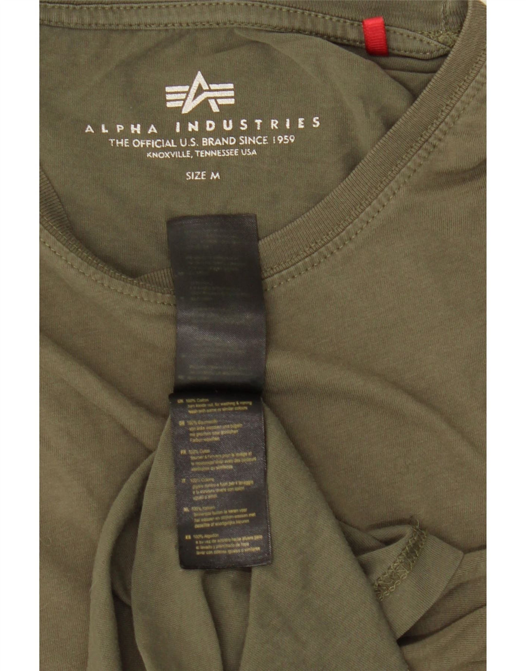 Camiseta Alpha Industries para hombre Top Medium Khaki Cotton