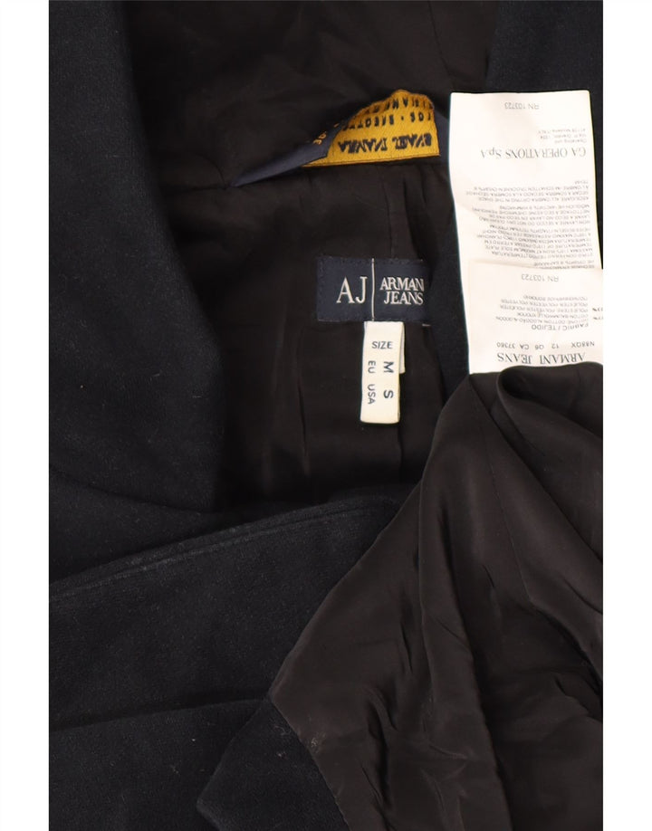 Armani Jeans Abrigo con capucha para mujer Reino Unido 14 Algodón negro mediano