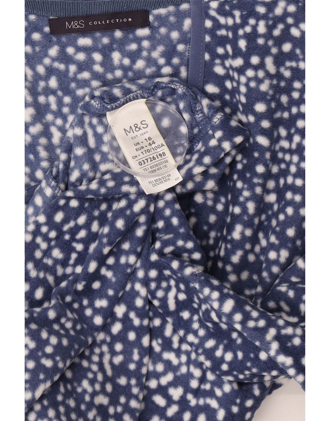 Marks & Spencer Chaqueta polar para mujer UK 46 Grande Azul marino manchado
