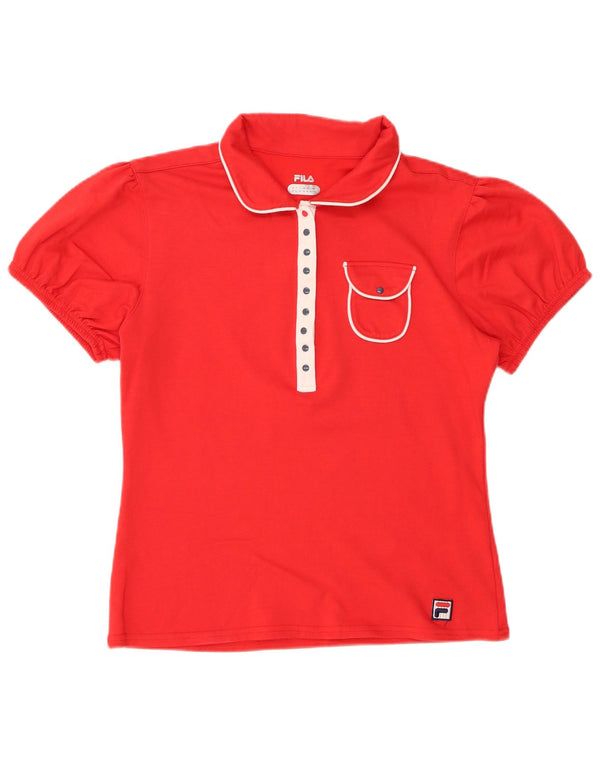 FILA Polo para mujer UK 40 Grande Algodón rojo
