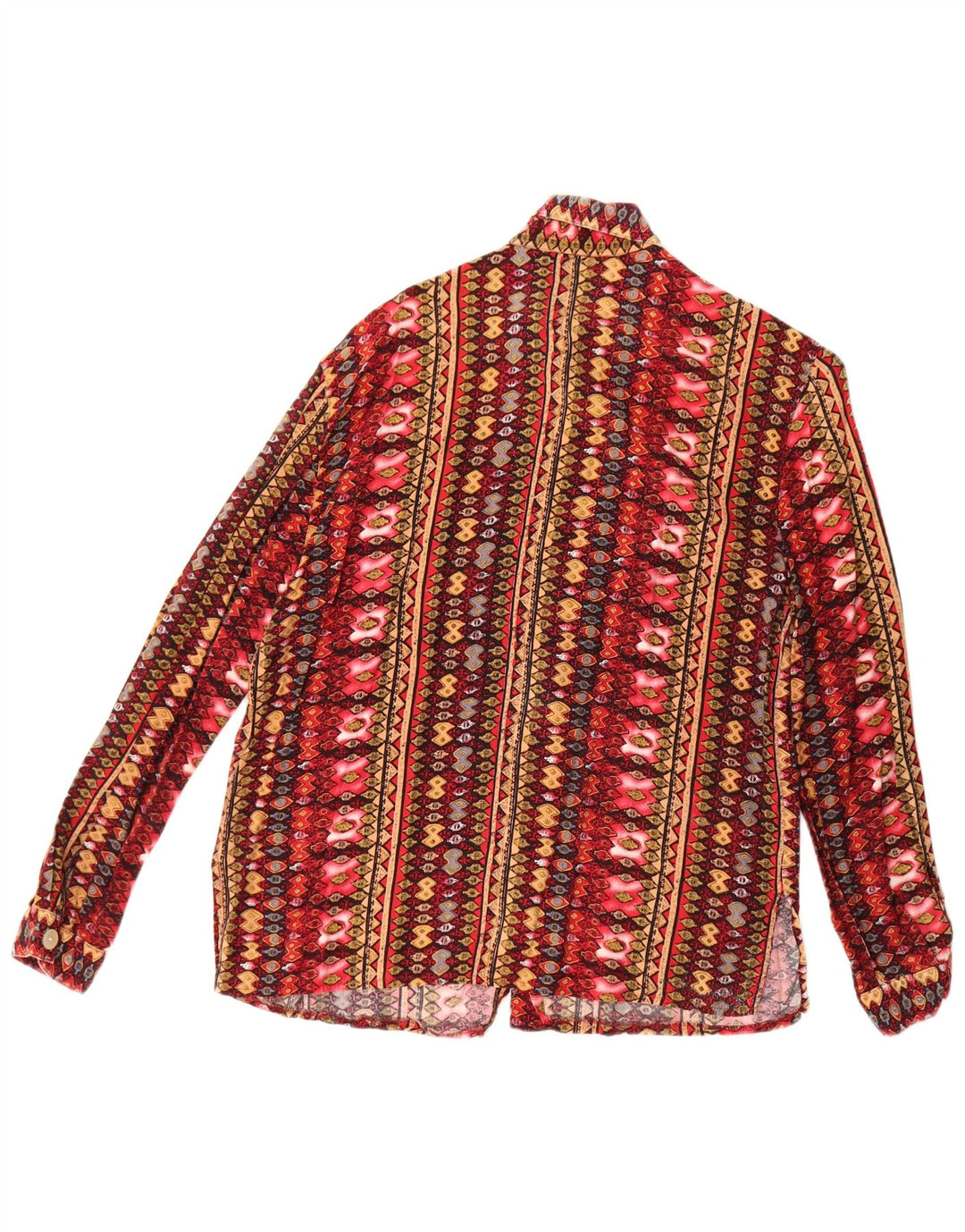 Vintage mujer suelta ajuste camisa EU 40 medio multicolor geométrico