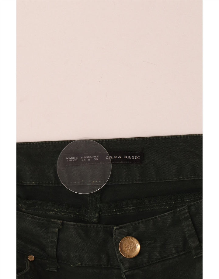 Zara Mujer Crop Slim Jeans EU 40 Medium W30 L24 Verde