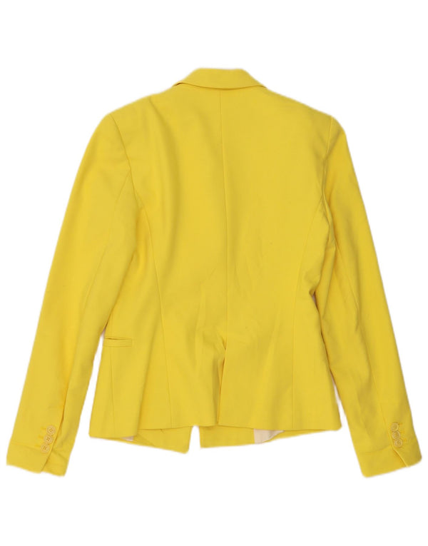 Zara Chaqueta Blazer De 1 Botón Para Mujer UK 6 XS Poliéster Amarillo