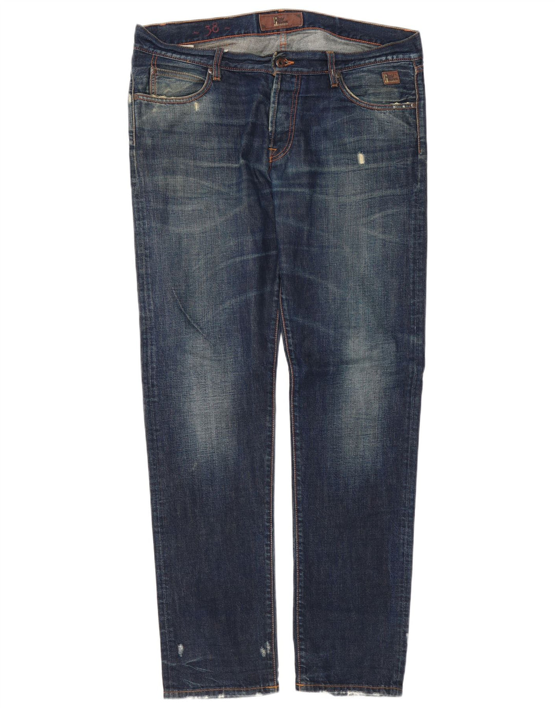 Roy Rogers Vaqueros ajustados desgastados para hombre W38 L34 Algodón azul