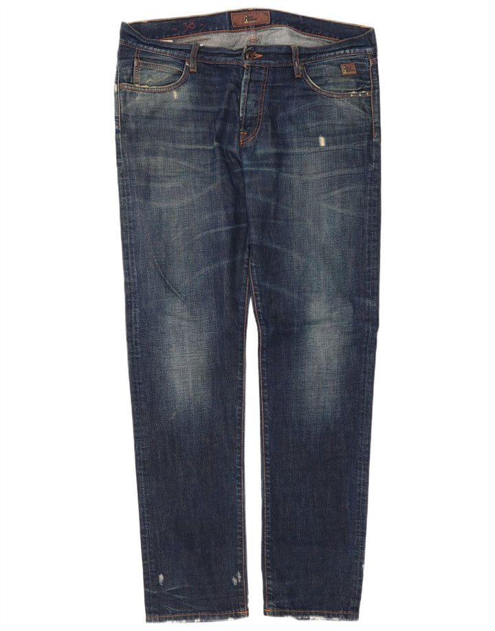 Roy Rogers Vaqueros ajustados desgastados para hombre W38 L34 Algodón azul