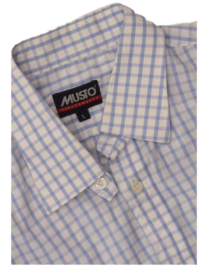 Musto Camisa Slim Fit Para Hombre Camisa Blanca Grande A Cuadros