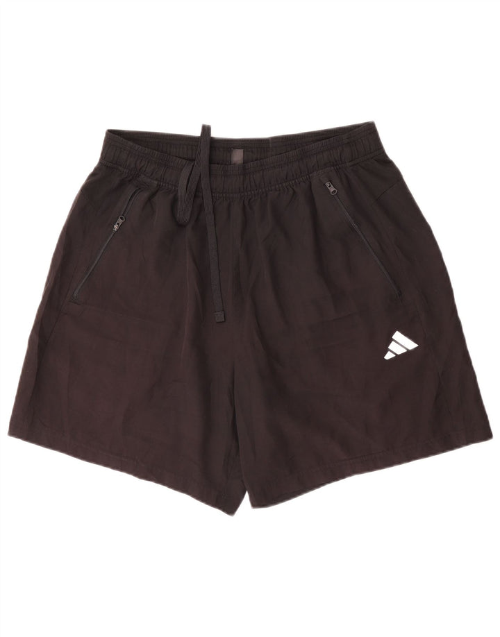 Adidas - Pantalones cortos deportivos para hombre, talla grande, poliéster negro