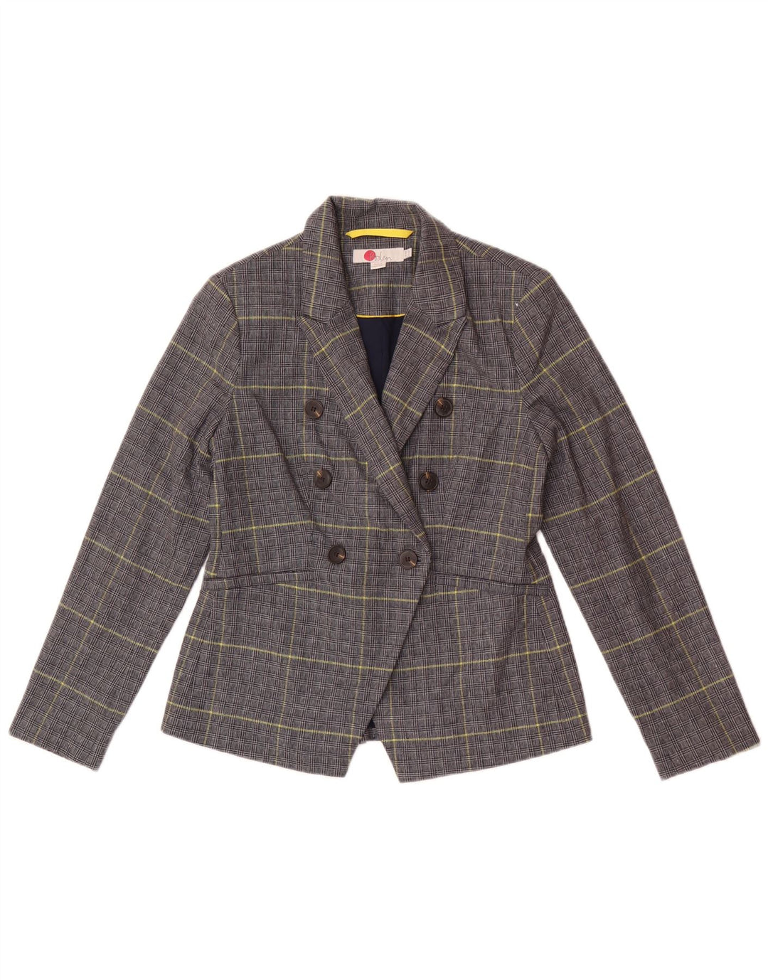 Boden Chaqueta tipo blazer pequeña para mujer UK 10 Small Azul marino Pata de gallo