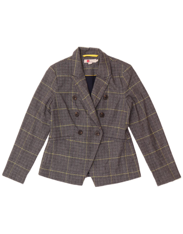 Boden Chaqueta tipo blazer pequeña para mujer UK 10 Small Azul marino Pata de gallo