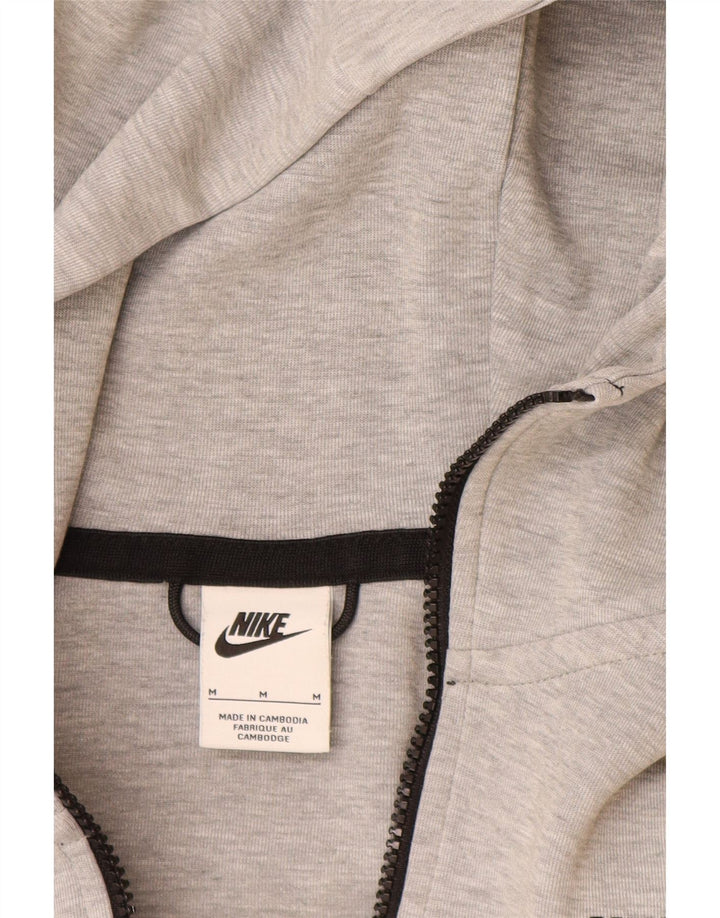 NIKE Sudadera con capucha y cremallera para hombre, algodón gris medio