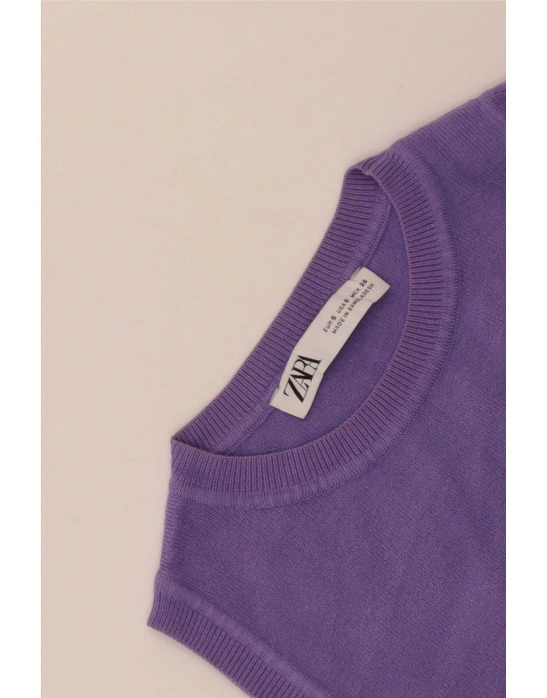 Zara Mujer Crop Vest Top UK 8 Small Púrpura