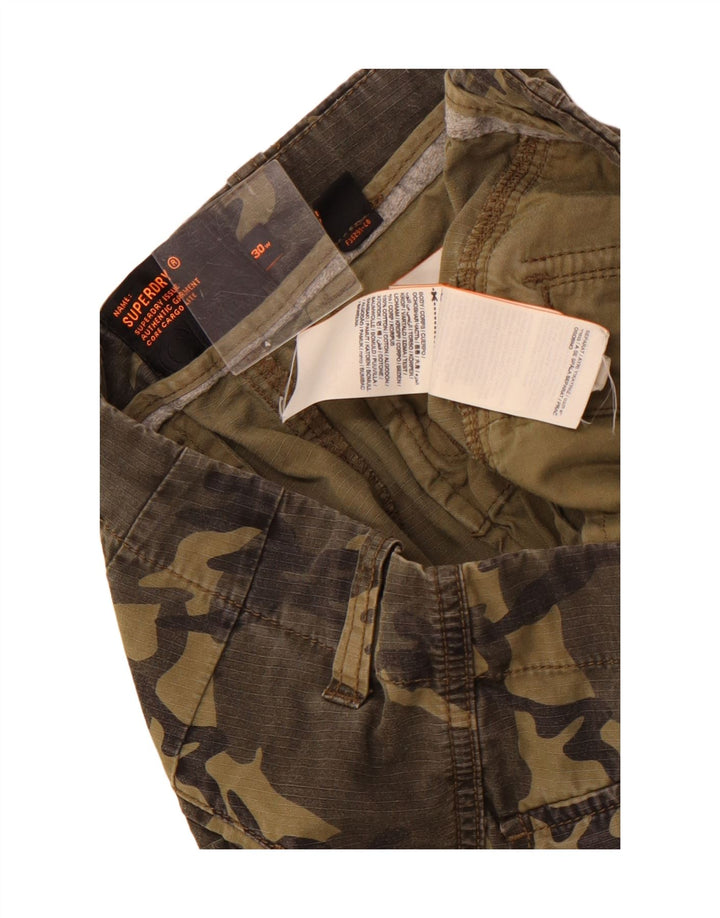 Superdry Shorts Cargo W30 Medium Khaki Camuflaje De Algodón Para Hombre