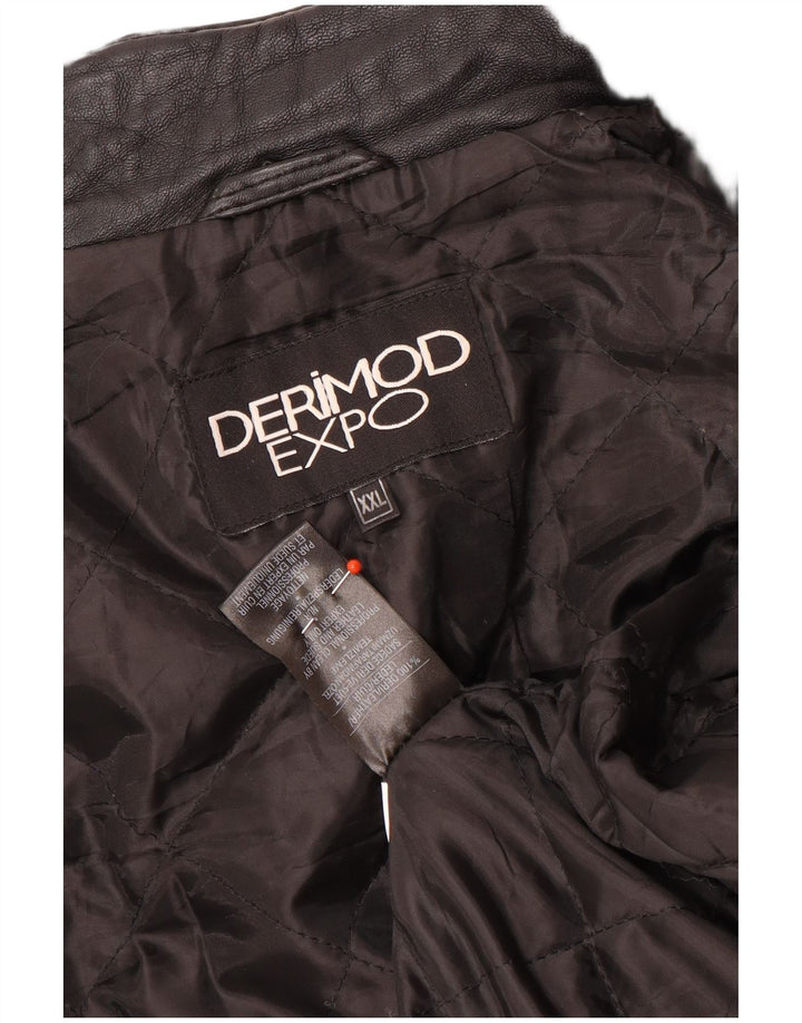 Derimod Expo Chaqueta de cuero para mujer UK 20 2XL Cuero negro