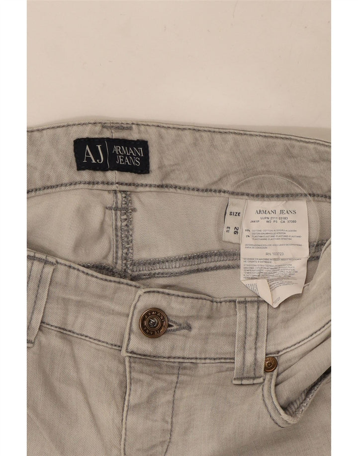 ARMANI Vaqueros Slim Mujer W26 L32 Algodón Gris