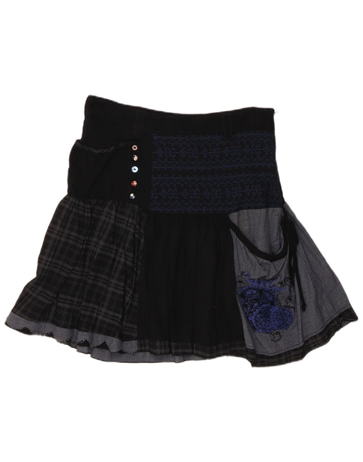 Minifalda Desigual para mujer EU 38 Medium W30 Viscosa patchwork negra