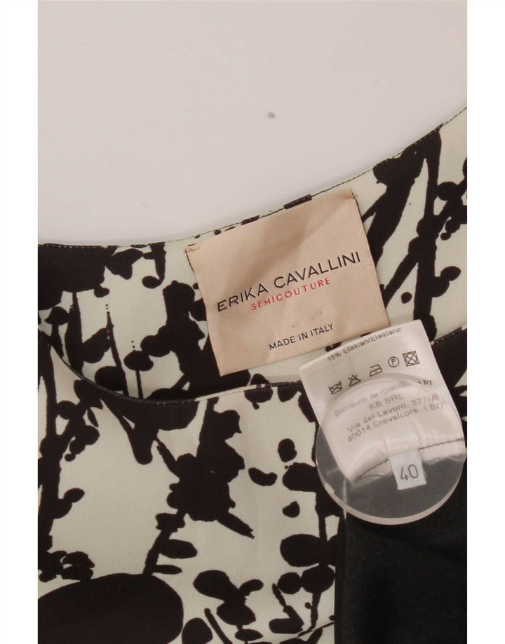 Erika Cavallini Vestido recto extragrande para mujer IT 40 Pequeño negro geométrico