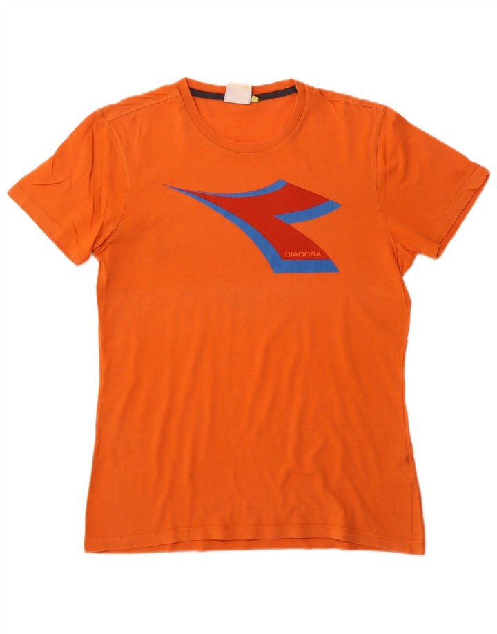 DIADORA Hombre Camiseta Gráfica Top Naranja Mediano