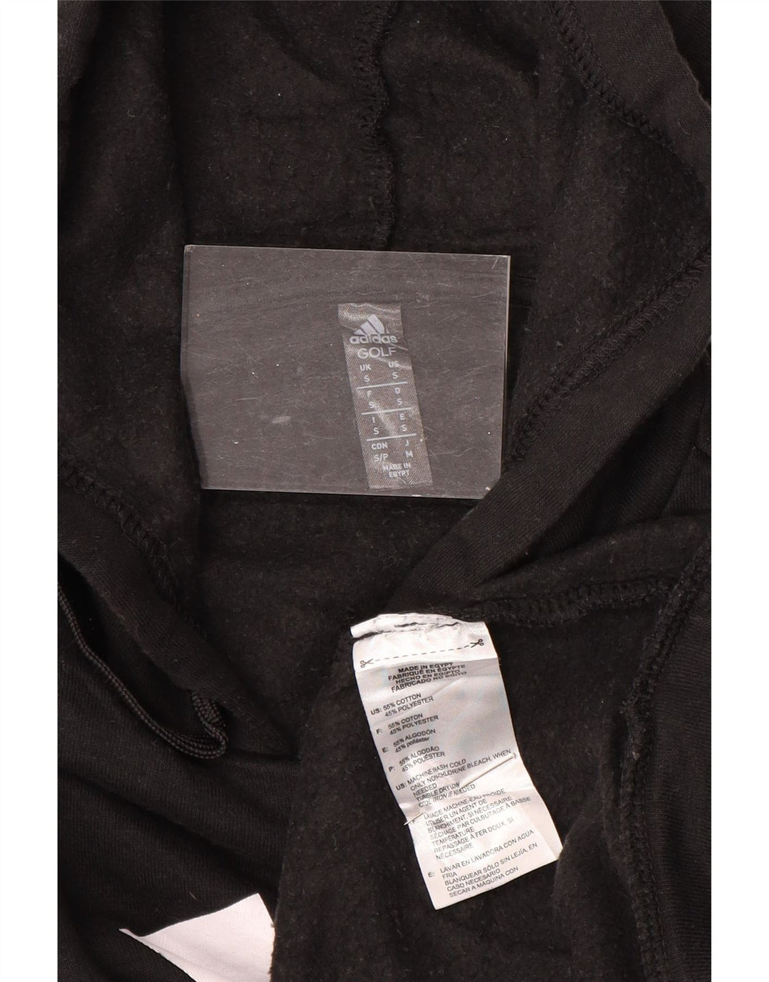 ADIDAS Jersey con capucha gráfica para hombre pequeño algodón negro