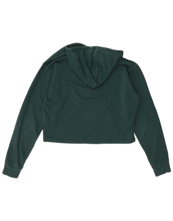 Puma Mujer Oversize Crop Graphic Sudadera con capucha Jumper UK 10 Pequeño Algodón Verde