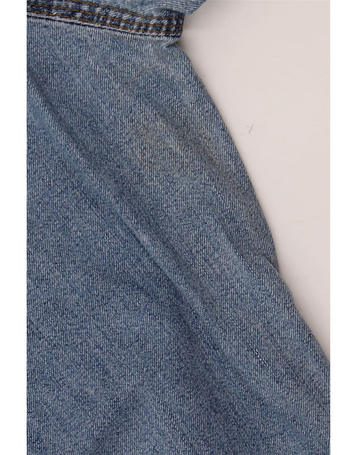 Vintage mujer maternidad peto jeans grande W40 L30 algodón azul