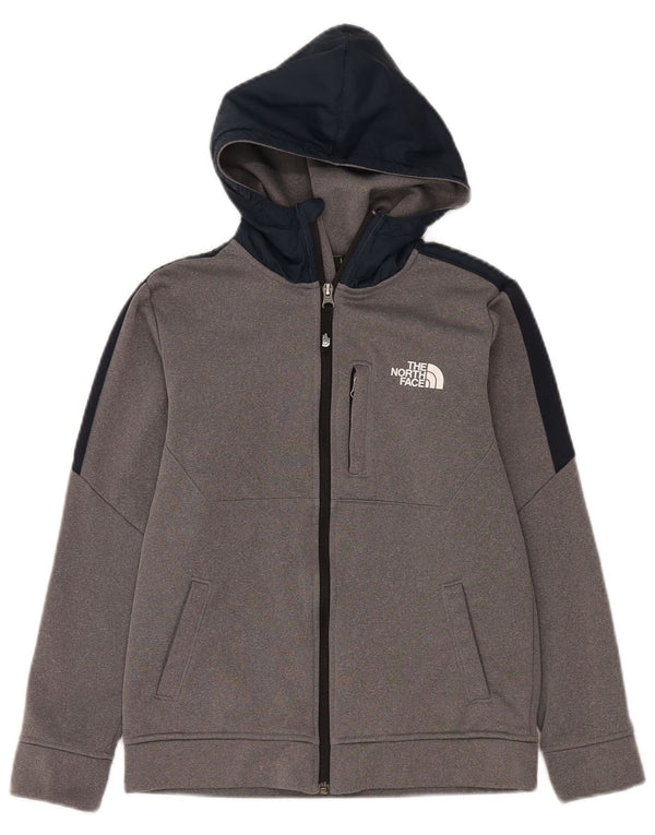 The North Face Sudadera con capucha y cremallera para niños 11-12 años Grande Gris Colorblock