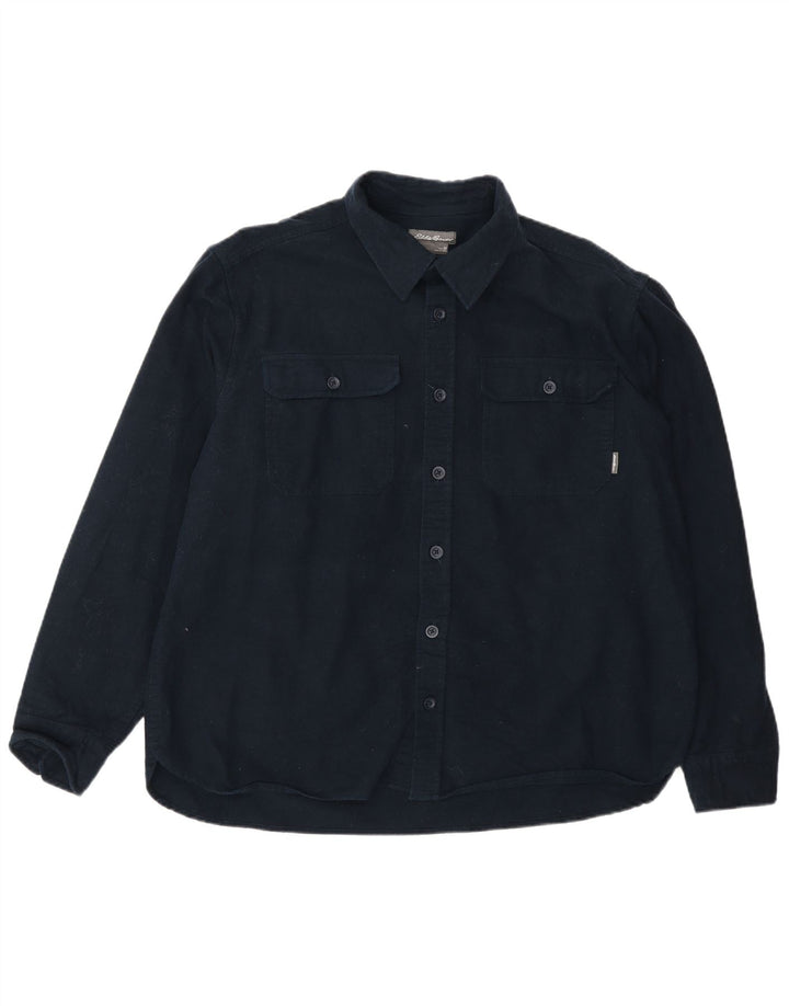 Camisa Eddie Bauer Hombre Algodón Azul Marino Mediano