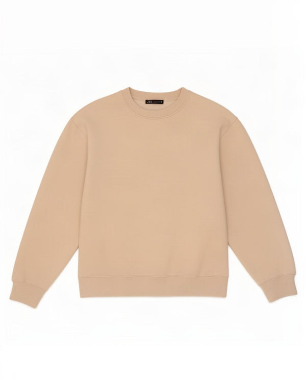 Zara Mujer Sudadera Extragrande Jersey UK 46 Grande Algodón Beige
