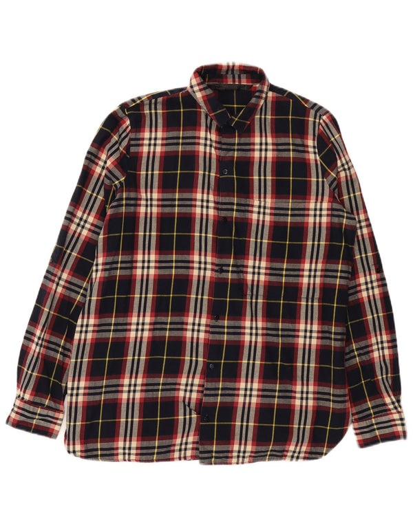 Zara Camisa Trafaluc Regular Fit De Franela Mediana Cuadros Multicolor