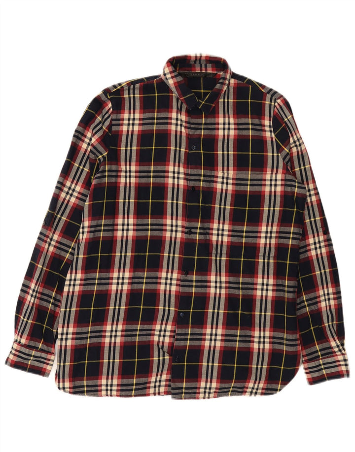 Zara Camisa Trafaluc Regular Fit De Franela Mediana Cuadros Multicolor