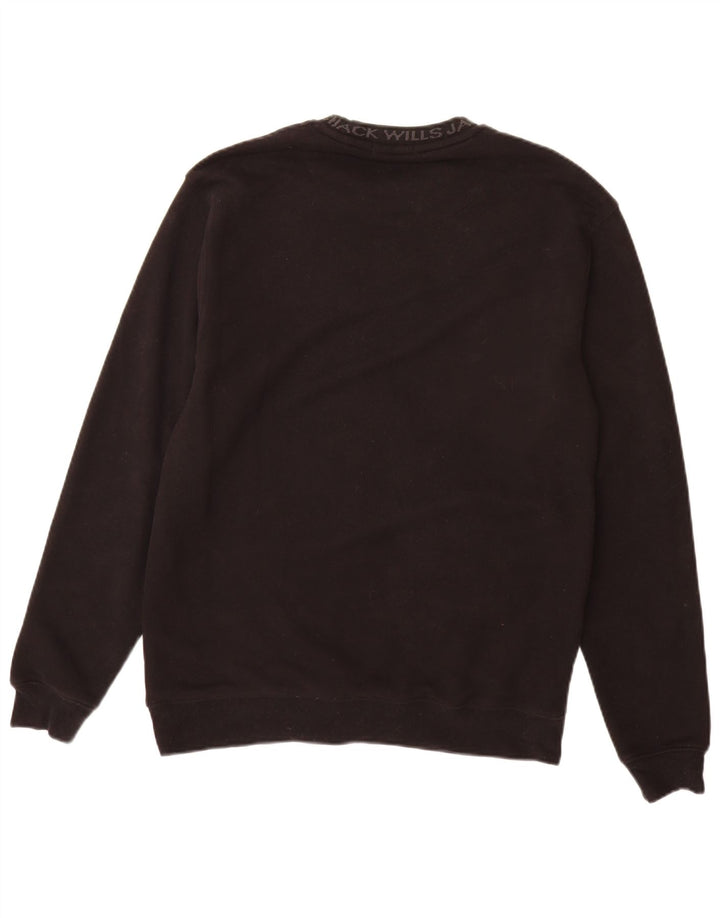 JACK WILLS Mens Relaxed Fit Sweatshirt Jumper Medium Black Cotton