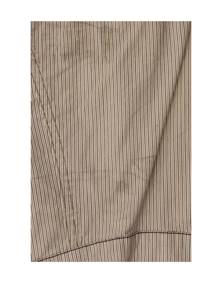 Chaqueta bomber corta para mujer Gas UK 10 Small Beige Algodón a rayas