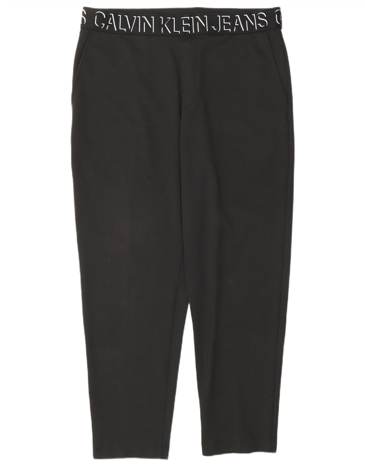 CALVIN KLEIN Pantalones cortos ajustados con estampado gráfico para mujer Grande W32 L27 Negro