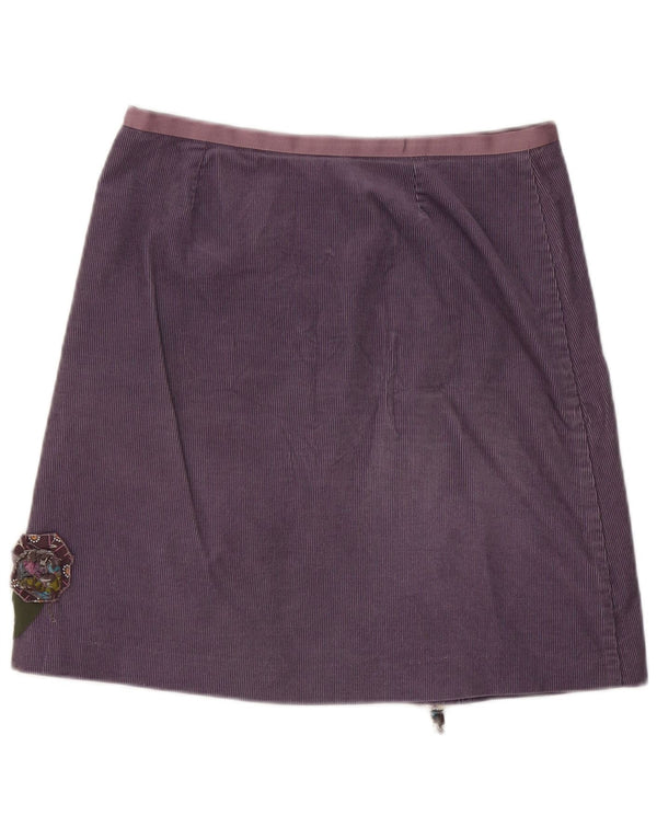 Falda de pana para mujer Boden UK 40 Medium W32 Púrpura Floral