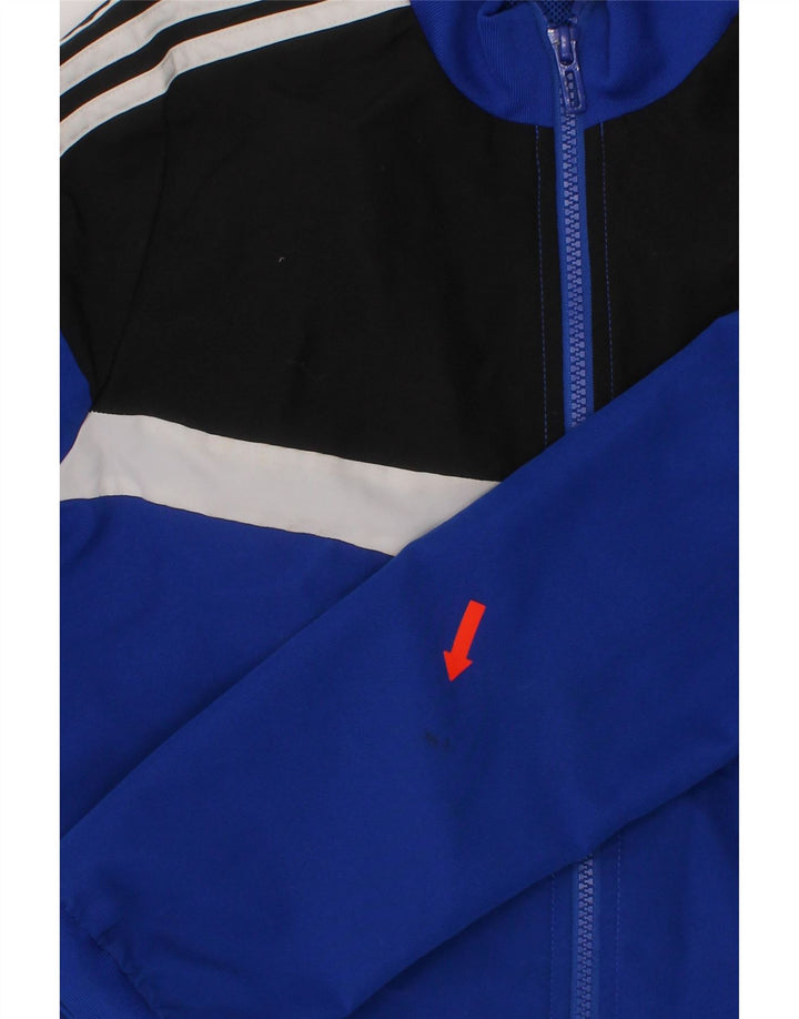 ADIDAS Boys Tracksuit Top Jacket 9-10 Years Blue Colourblock Polyester Vintage Adidas and Second-Hand Adidas from Messina Hembry 