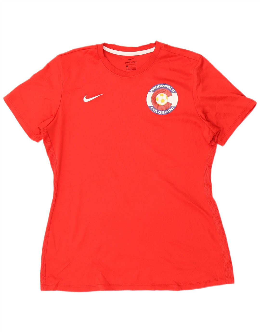 NIKE Camiseta Dri Fit para Mujer UK 40 Grande Poliéster Rojo