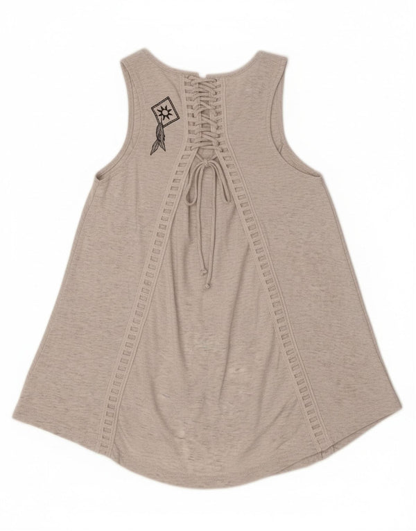 Hard Rock Cafe Womens Barcelona Graphic Vest Top UK 8 Small Grey Cotton