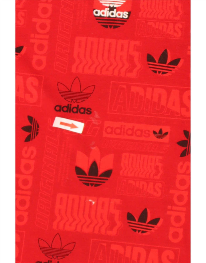 Adidas Hombre Regular Graphic Camiseta Top Medio Rojo Poliéster