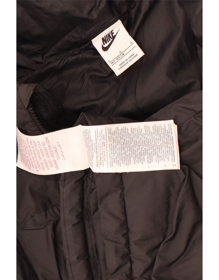 Nike Chaqueta acolchada con capucha para niños 12-13 años Grande Poliéster negro