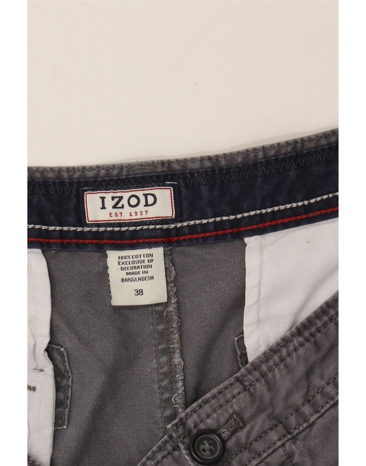 IZOD Mens Cargo Shorts W38 XL Grey Cotton Vintage Izod and Second-Hand Izod from Messina Hembry 