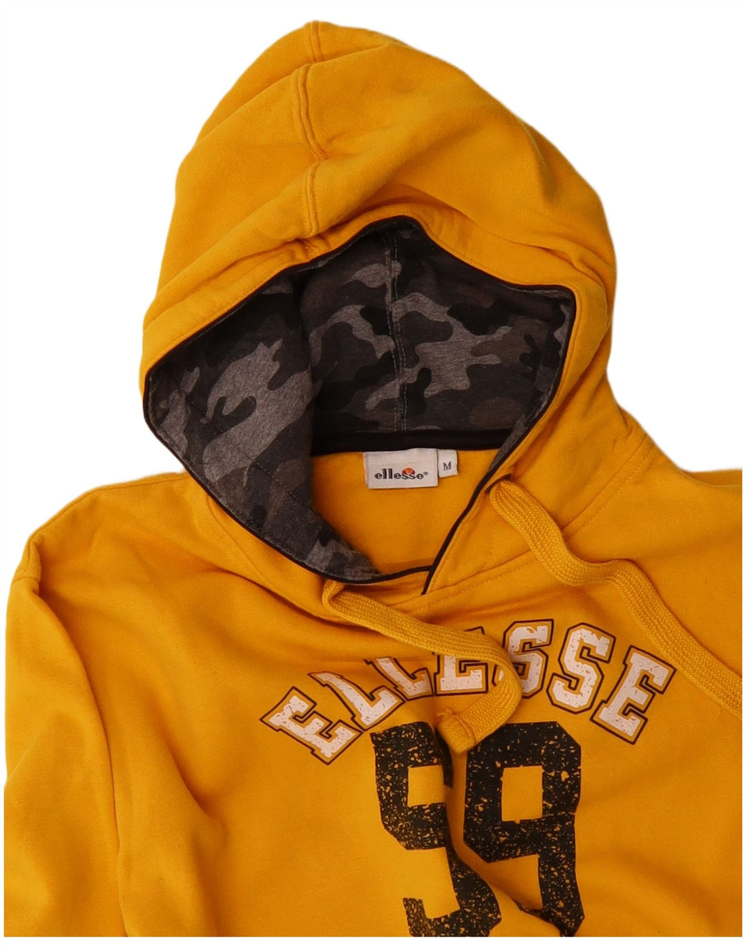 ELLESSE Mens Graphic Hoodie Jumper Medium Yellow