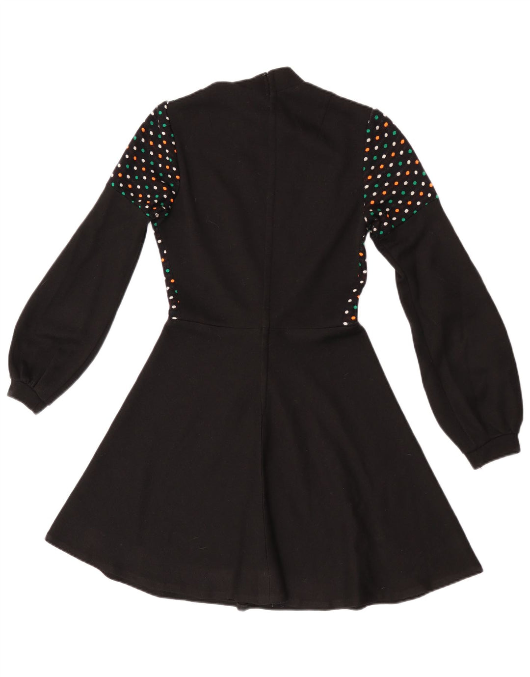 Vintage mujer manga larga jersey vestido IT 44 medio negro manchado