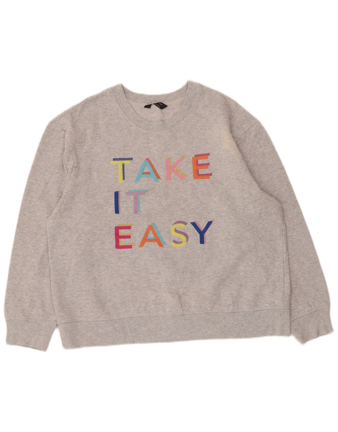 Marks & Spencer - Sudadera gráfica para mujer, talla 40, talla grande, algodón gris